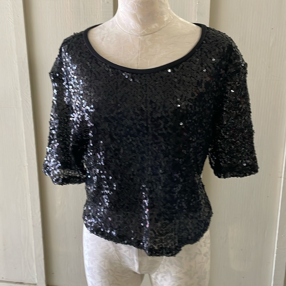 Material girl sparkling black top